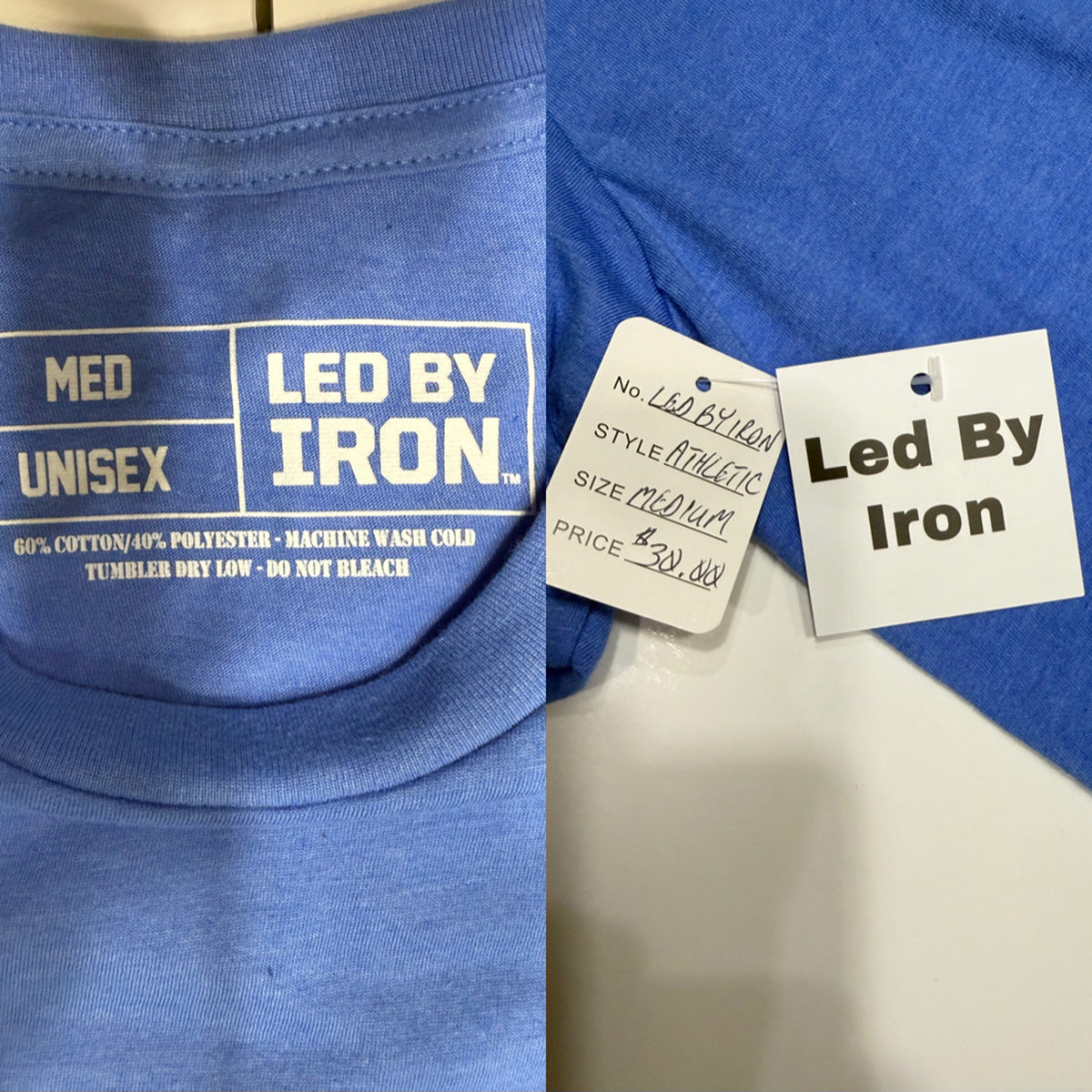 Led By Iron Logo Shirt - Heathered Royal