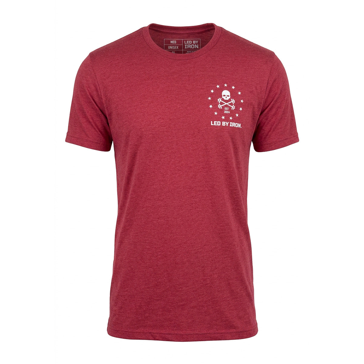 Led By Iron Logo Shirt - Heathered Red