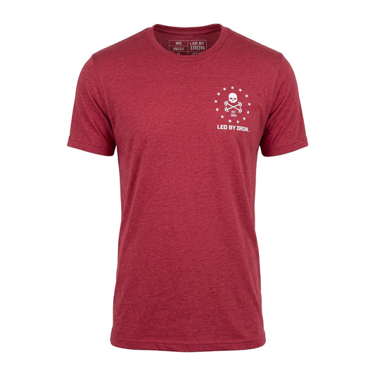 Led By Iron Logo Shirt - Heathered Red